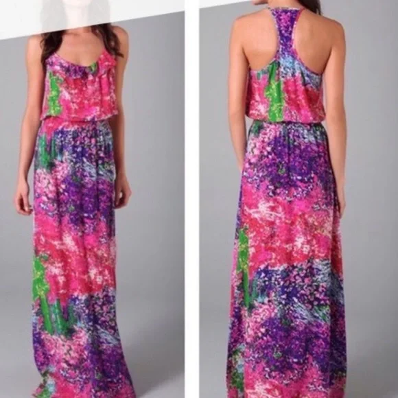 PARKER Maxi Sundress long skirt flowing flirty Anthropologie ruffled vacay sz S - Picture 13 of 17